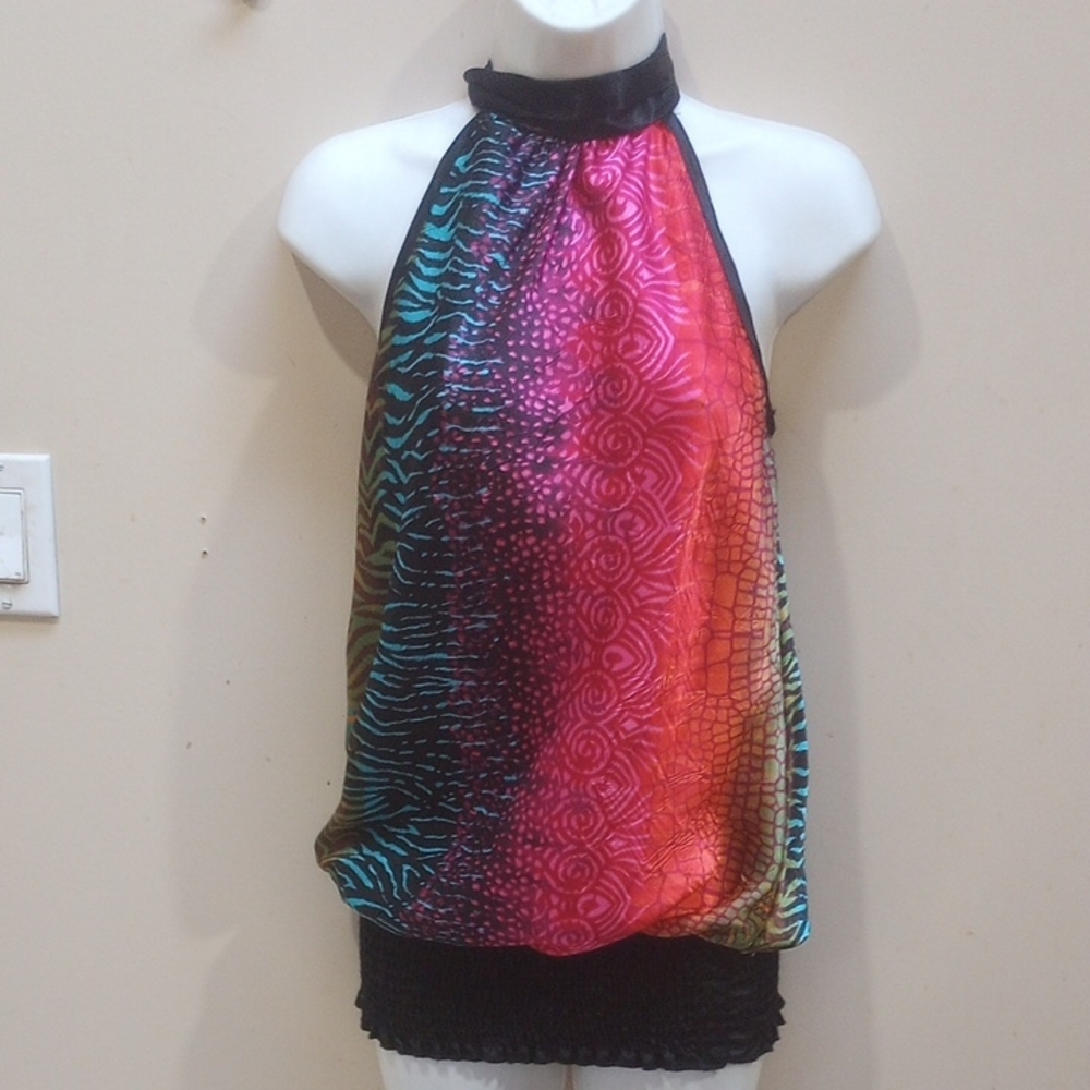 Multicolor Halter Neck Women's Top